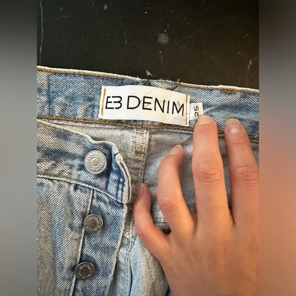 EB denim unravel original made with vintage Levi’s split hem jeans